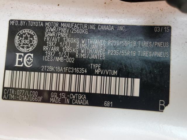 Photo 12 VIN: 2T2BK1BA1FC316354 - LEXUS RX350 