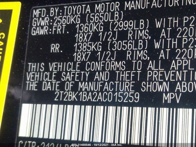 Photo 8 VIN: 2T2BK1BA2AC015259 - LEXUS RX 350 