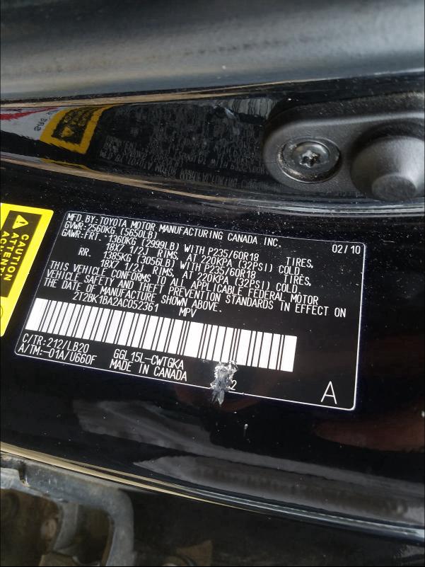 Photo 9 VIN: 2T2BK1BA2AC052361 - LEXUS RX 350 