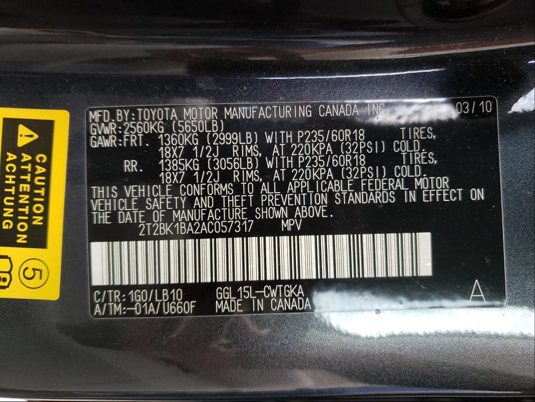 Photo 9 VIN: 2T2BK1BA2AC057317 - LEXUS RX 350 