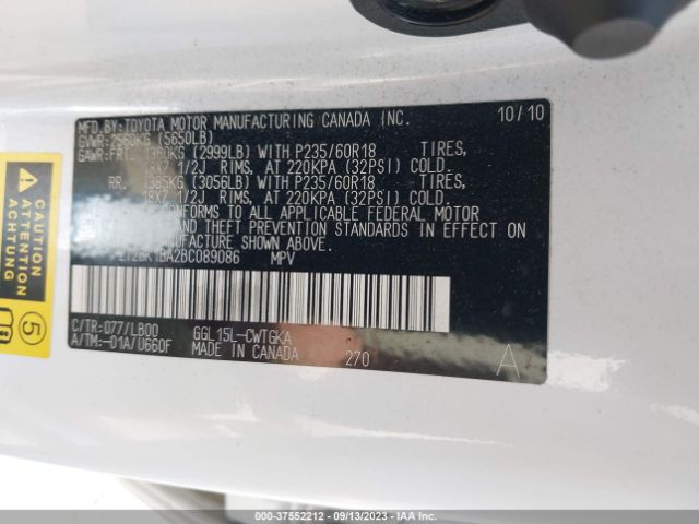 Photo 8 VIN: 2T2BK1BA2BC089086 - LEXUS RX 350 