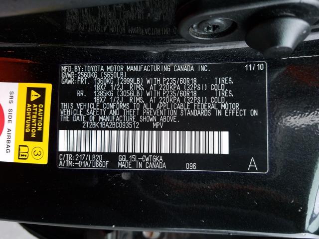 Photo 9 VIN: 2T2BK1BA2BC093512 - LEXUS RX 350 