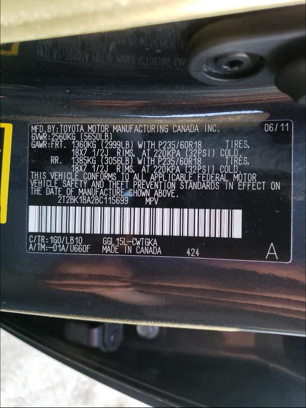 Photo 9 VIN: 2T2BK1BA2BC115699 - LEXUS RX 350 