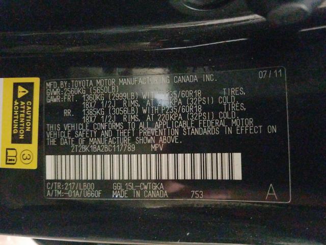 Photo 9 VIN: 2T2BK1BA2BC117789 - LEXUS RX350 