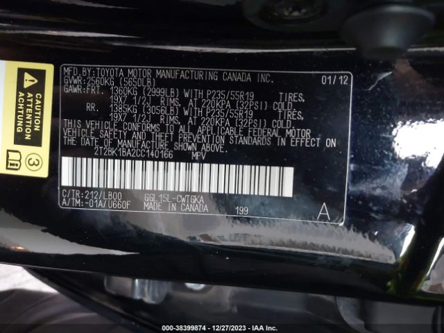 Photo 8 VIN: 2T2BK1BA2CC140166 - LEXUS RX 350 