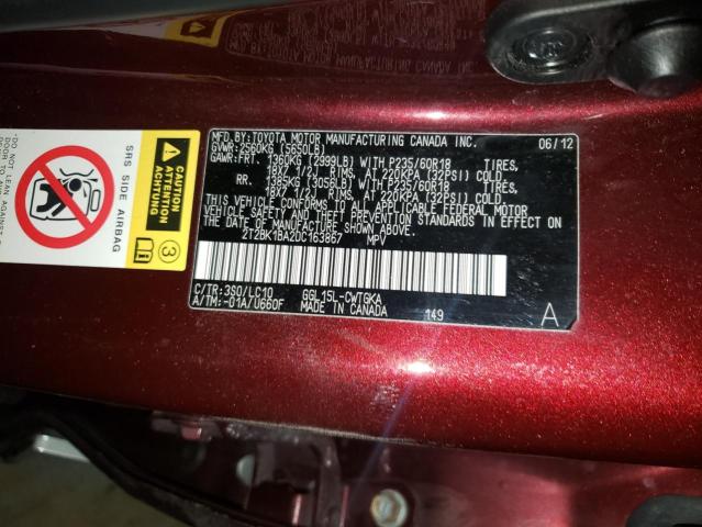 Photo 9 VIN: 2T2BK1BA2DC163867 - LEXUS RX 350 BAS 