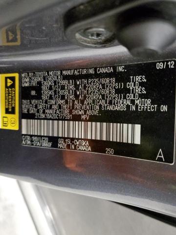 Photo 12 VIN: 2T2BK1BA2DC177591 - LEXUS RX 350 BAS 