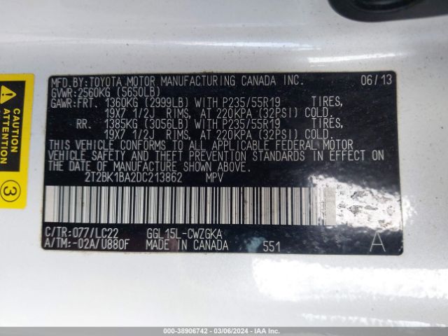 Photo 8 VIN: 2T2BK1BA2DC213862 - LEXUS RX 350 