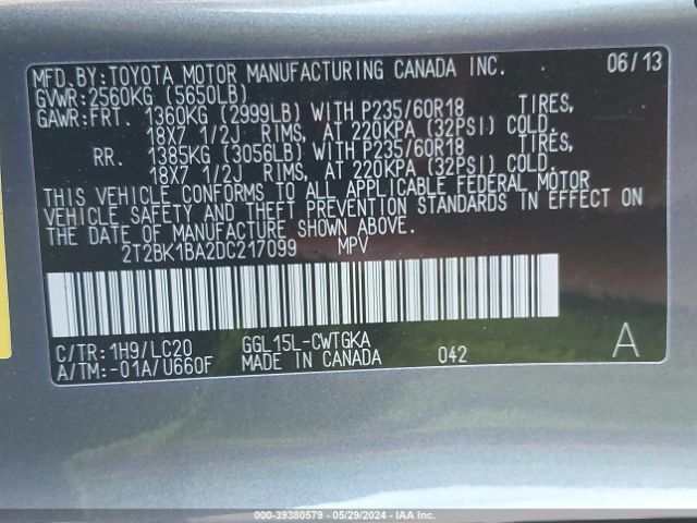 Photo 8 VIN: 2T2BK1BA2DC217099 - LEXUS RX 