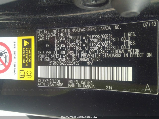 Photo 8 VIN: 2T2BK1BA2DC220455 - LEXUS RX 350 