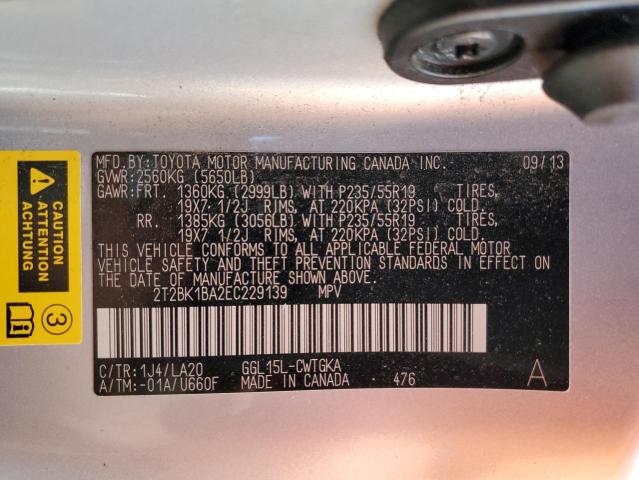 Photo 9 VIN: 2T2BK1BA2EC229139 - LEXUS RX 350 BAS 