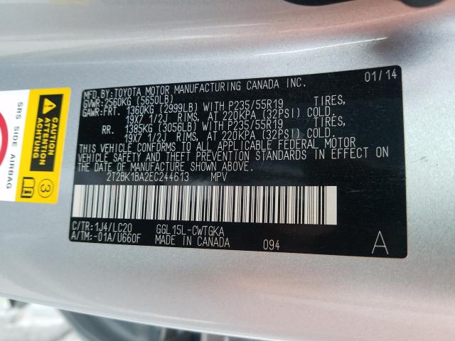 Photo 9 VIN: 2T2BK1BA2EC244613 - LEXUS RX 350 BAS 