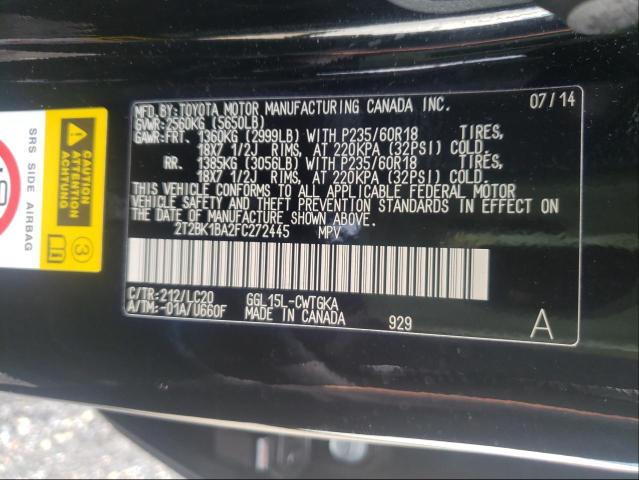 Photo 9 VIN: 2T2BK1BA2FC272445 - LEXUS RX 350 BAS 