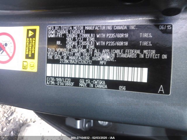 Photo 8 VIN: 2T2BK1BA2FC326312 - LEXUS RX 350 