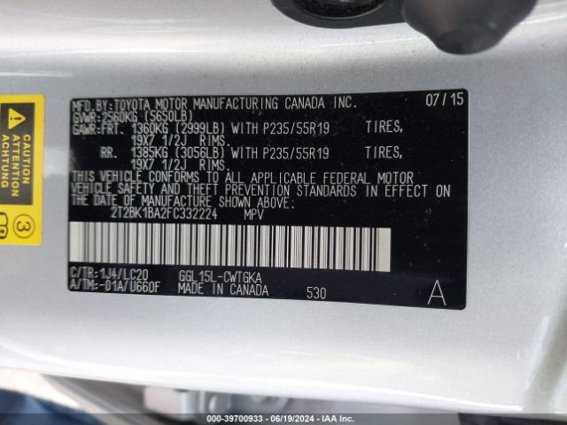 Photo 8 VIN: 2T2BK1BA2FC332224 - LEXUS RX 