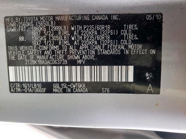 Photo 9 VIN: 2T2BK1BA3AC063739 - LEXUS RX 350 