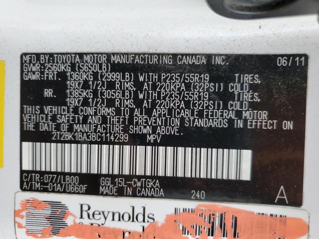 Photo 11 VIN: 2T2BK1BA3BC114299 - LEXUS RX350 