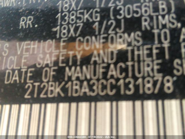 Photo 8 VIN: 2T2BK1BA3CC131878 - LEXUS RX 350 