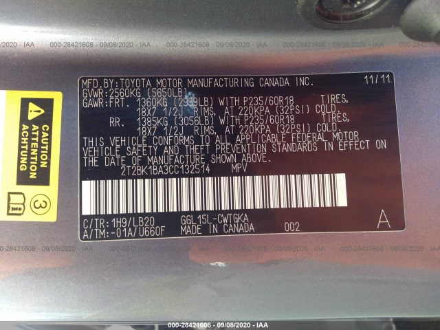 Photo 8 VIN: 2T2BK1BA3CC132514 - LEXUS RX 350 