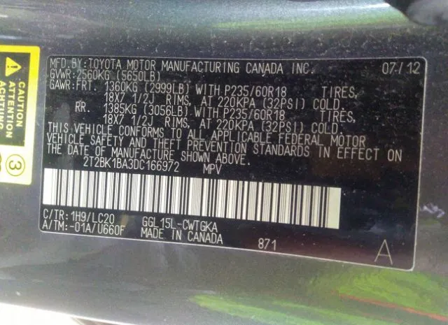 Photo 8 VIN: 2T2BK1BA3DC166972 - LEXUS RX 350 