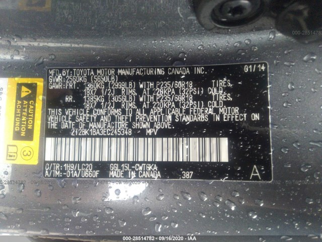 Photo 8 VIN: 2T2BK1BA3EC245348 - LEXUS RX 350 