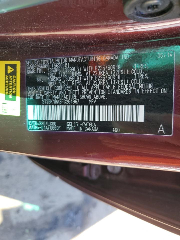 Photo 11 VIN: 2T2BK1BA3FC264967 - LEXUS RX 