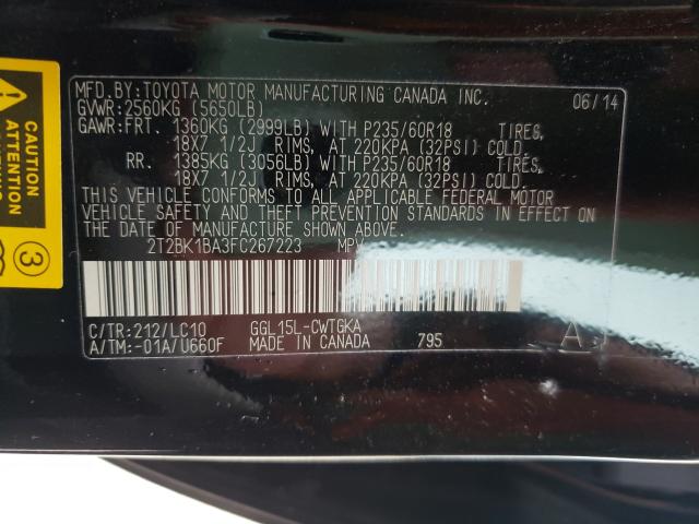 Photo 9 VIN: 2T2BK1BA3FC267223 - LEXUS RX 350 BAS 