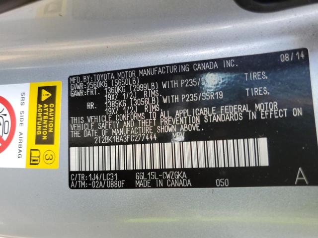 Photo 9 VIN: 2T2BK1BA3FC277444 - LEXUS RX 350 BAS 