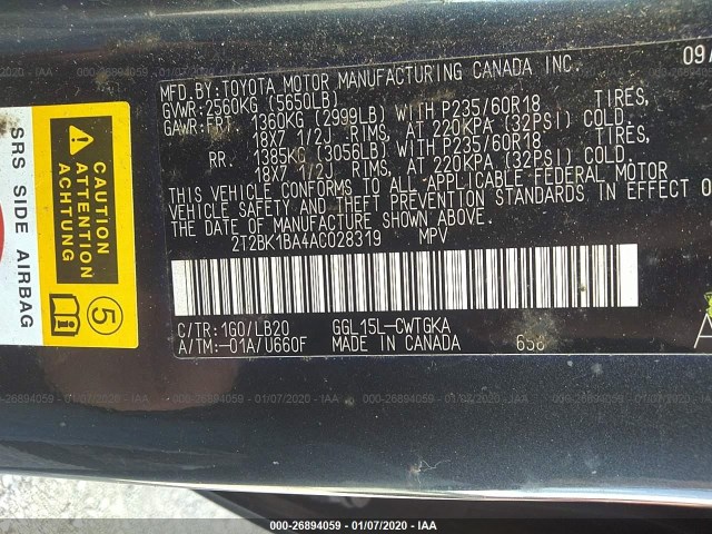 Photo 8 VIN: 2T2BK1BA4AC028319 - LEXUS RX 350 