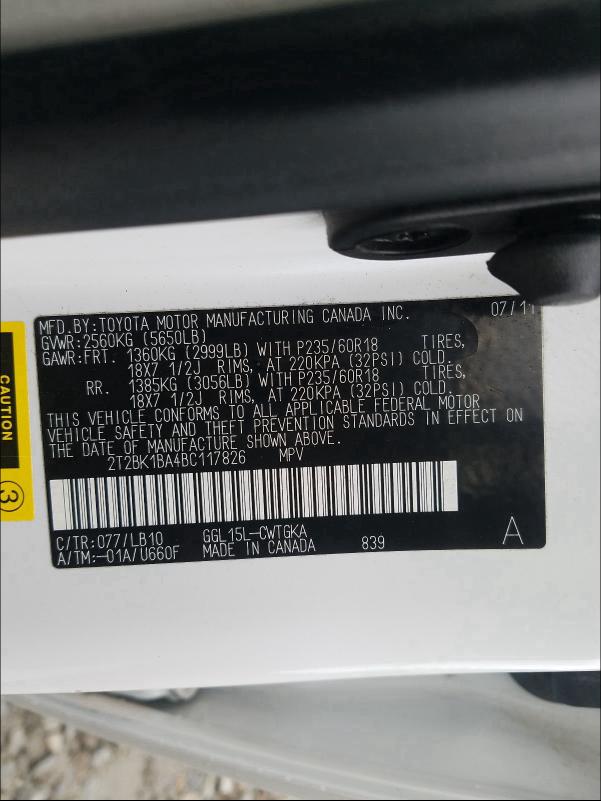 Photo 9 VIN: 2T2BK1BA4BC117826 - LEXUS RX 350 