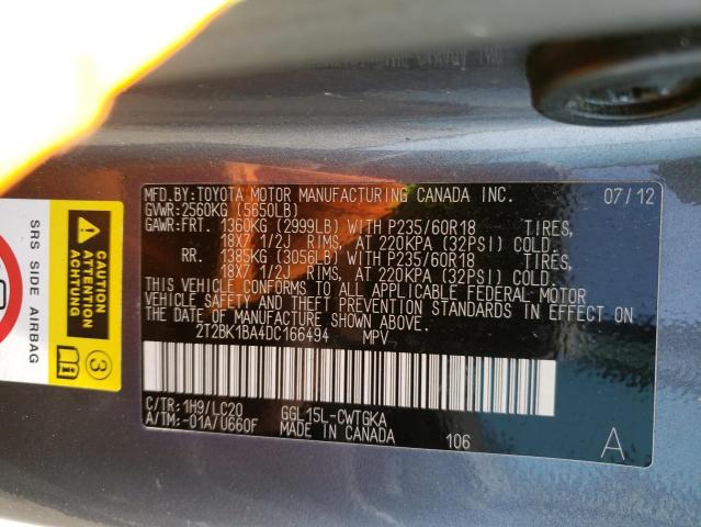 Photo 12 VIN: 2T2BK1BA4DC166494 - LEXUS RX350 