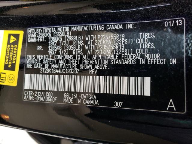 Photo 9 VIN: 2T2BK1BA4DC193307 - LEXUS RX 350 BAS 