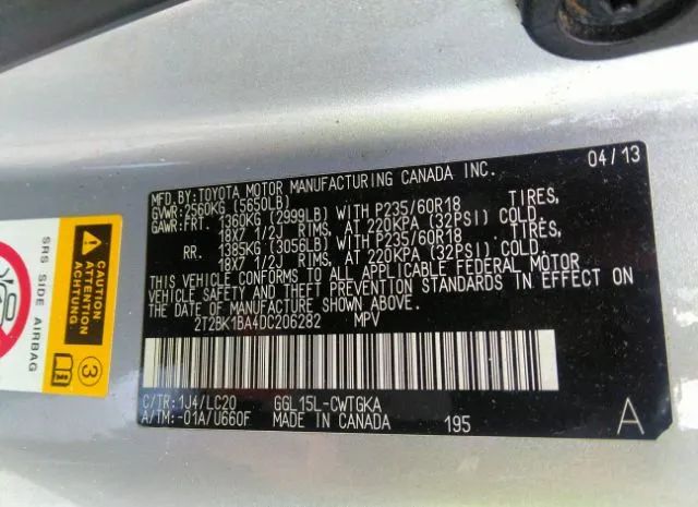 Photo 8 VIN: 2T2BK1BA4DC206282 - LEXUS RX 