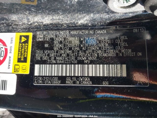 Photo 8 VIN: 2T2BK1BA4EC227456 - LEXUS RX 350 