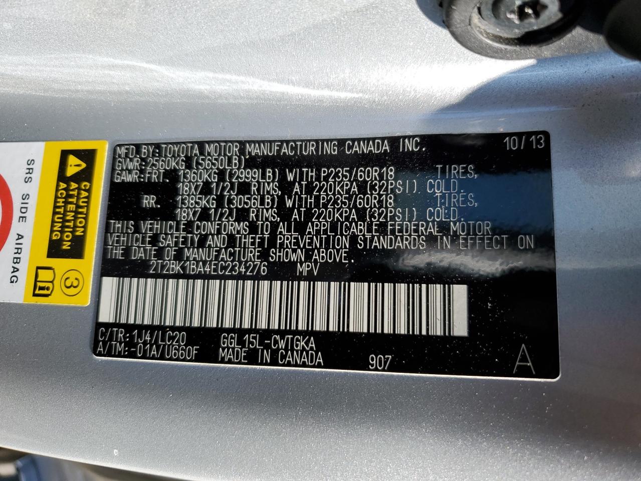 Photo 12 VIN: 2T2BK1BA4EC234276 - LEXUS RX 