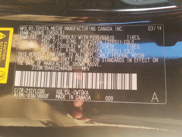 Photo 9 VIN: 2T2BK1BA4EC248436 - LEXUS RX 350 BAS 