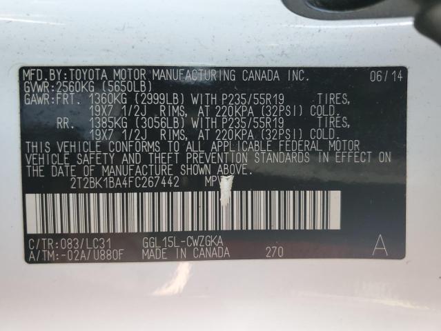 Photo 13 VIN: 2T2BK1BA4FC267442 - LEXUS RX 350 BAS 