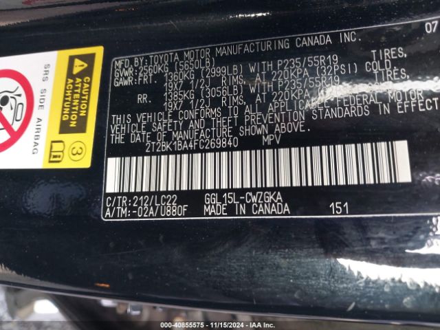 Photo 8 VIN: 2T2BK1BA4FC269840 - LEXUS RX 