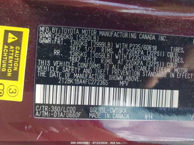 Photo 8 VIN: 2T2BK1BA4FC272365 - LEXUS RX 