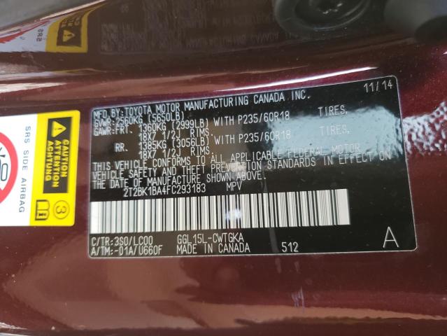 Photo 9 VIN: 2T2BK1BA4FC293183 - LEXUS RX 350 BAS 