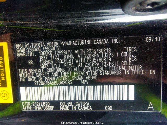 Photo 8 VIN: 2T2BK1BA5BC083685 - LEXUS RX 350 