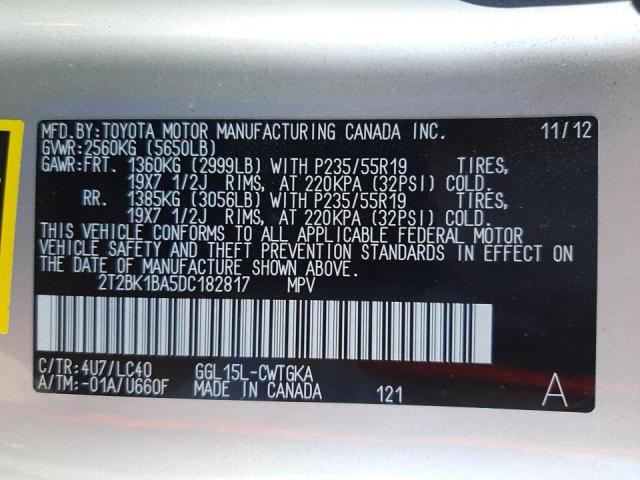 Photo 9 VIN: 2T2BK1BA5DC182817 - LEXUS RX 350 BAS 