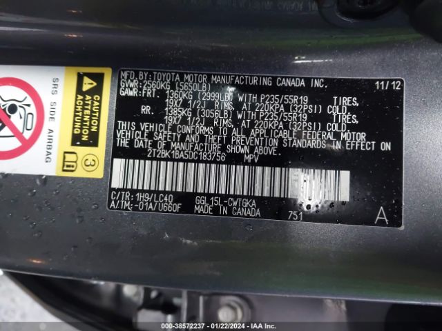 Photo 8 VIN: 2T2BK1BA5DC183756 - LEXUS RX 350 