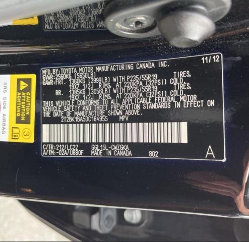 Photo 9 VIN: 2T2BK1BA5DC184955 - LEXUS RX 350 BAS 