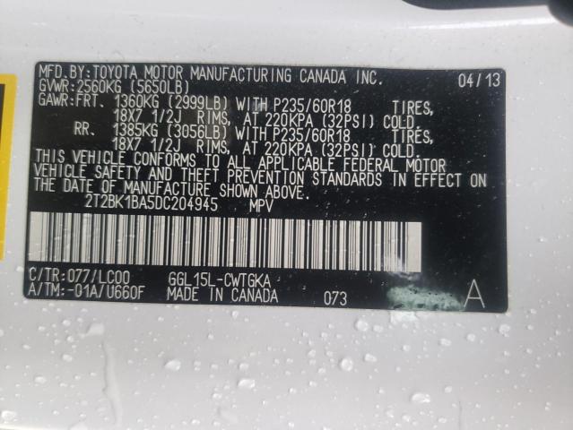 Photo 9 VIN: 2T2BK1BA5DC204945 - LEXUS RX 350 BAS 