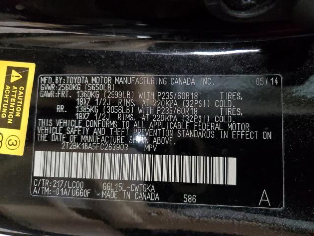 Photo 12 VIN: 2T2BK1BA5FC263903 - LEXUS RX 350 BAS 