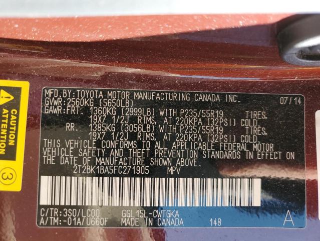 Photo 13 VIN: 2T2BK1BA5FC271905 - LEXUS RX 350 BAS 