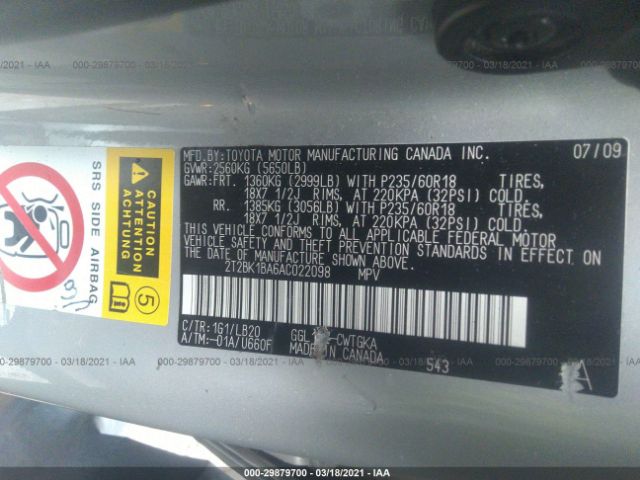 Photo 8 VIN: 2T2BK1BA6AC022098 - LEXUS RX 350 