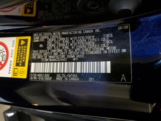 Photo 12 VIN: 2T2BK1BA6AC024403 - LEXUS RX350 