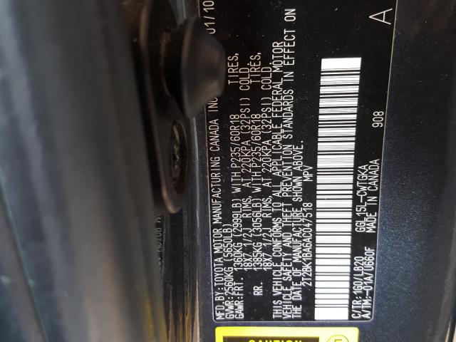 Photo 9 VIN: 2T2BK1BA6AC047518 - LEXUS RX 350 